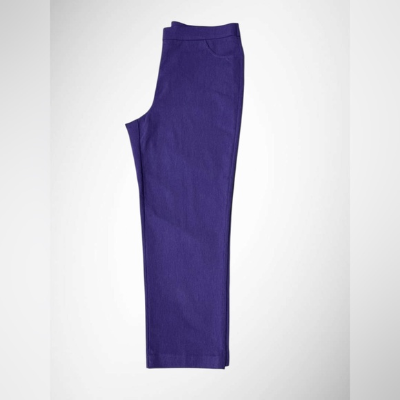 Alfred Dunner Allure Slimming Pants Petite 14P – Purple Stretch Pull-On - Picture 10 of 13